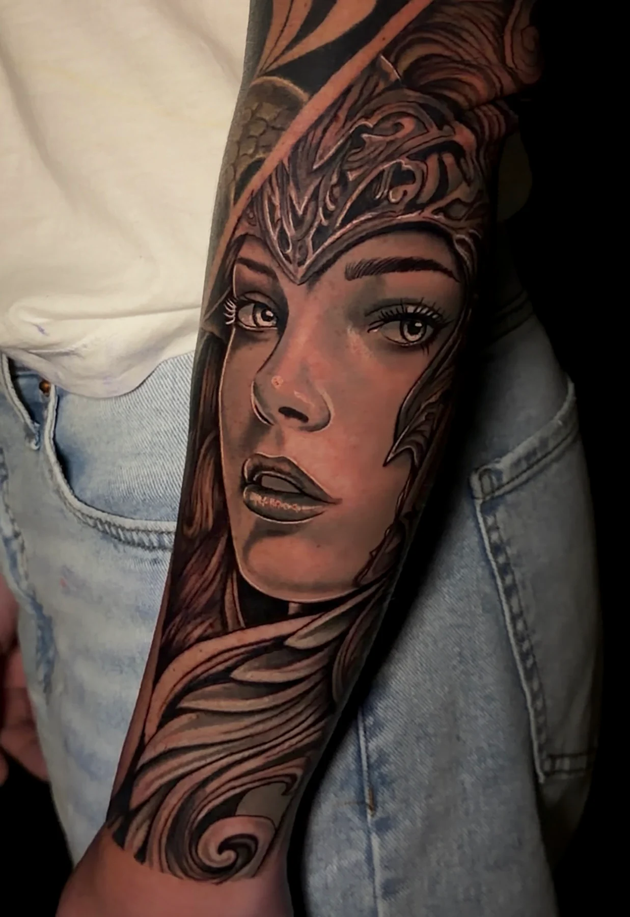 Warrior portrait tattoo